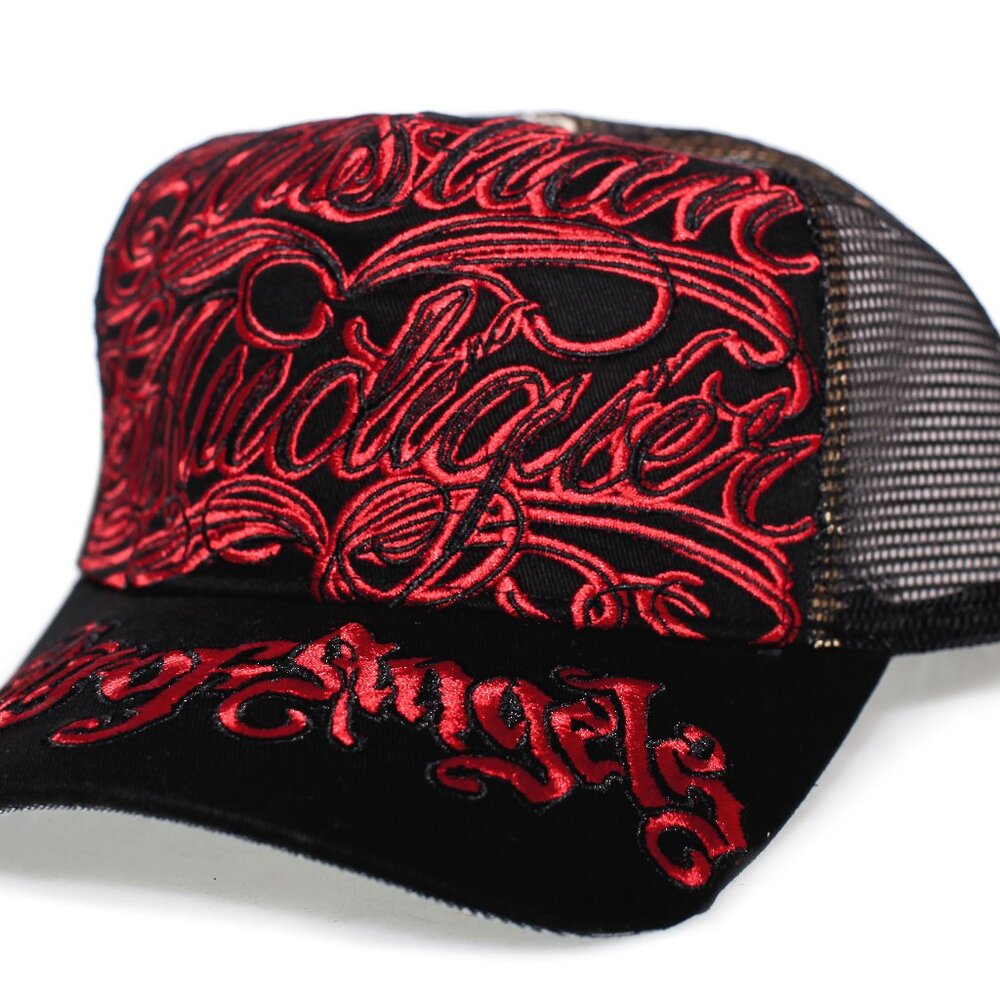 Christian Audigier COA Black/Red Signature Hat Adult One Size Cap